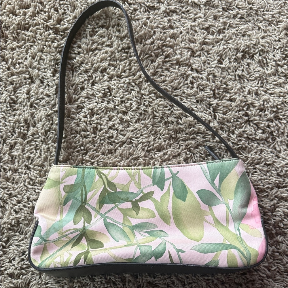 Ann Taylor Pink and Green Floral Shoulder Bag - Picture 2 of 3
